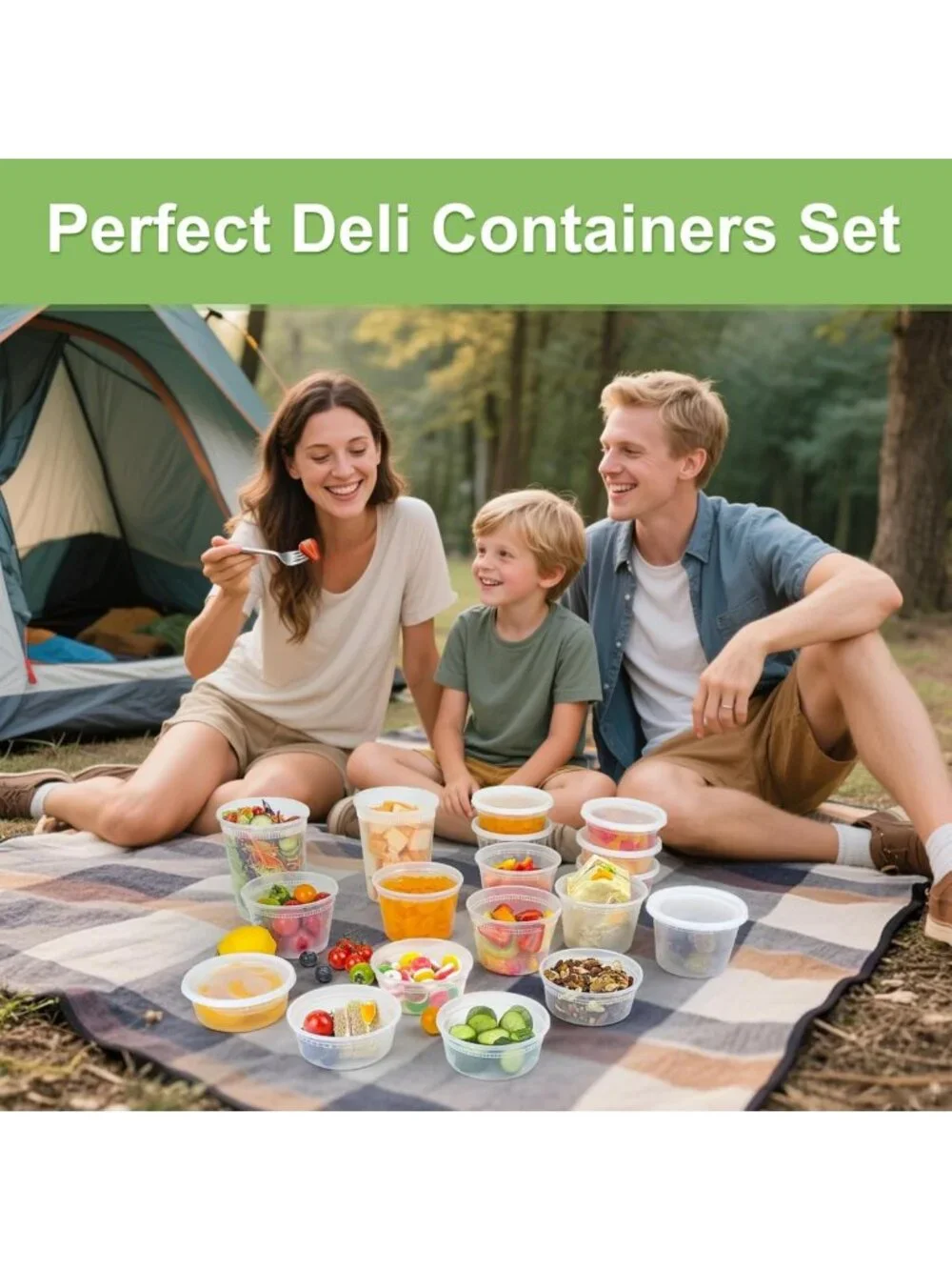 120-Piece Deli Container Set with Lids - 60 Sets of 32/16/8 oz Food Storage